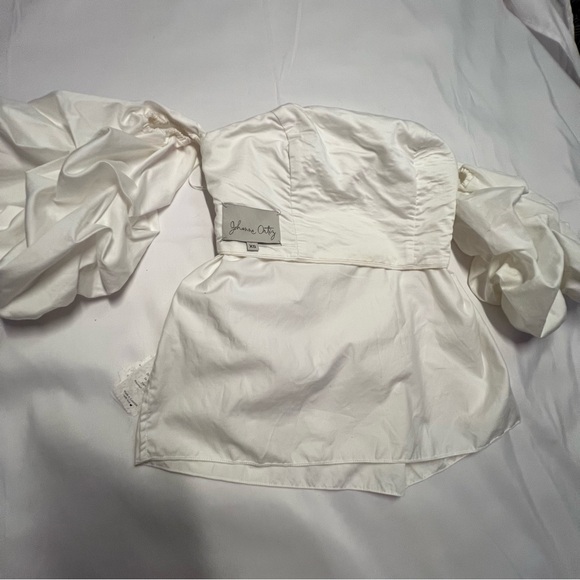 Johanna Ortiz Tulum Off Shoulder Blouse Top White XS - Picture 14 of 16